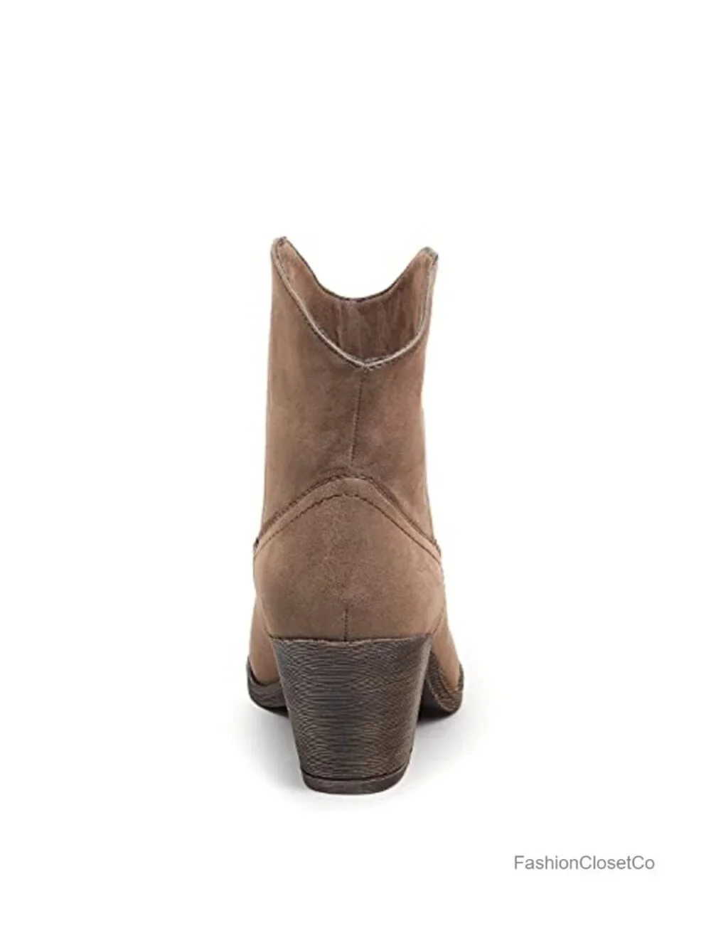 Ankle Western Boot with Stacked Heel and Cushioned Footbed